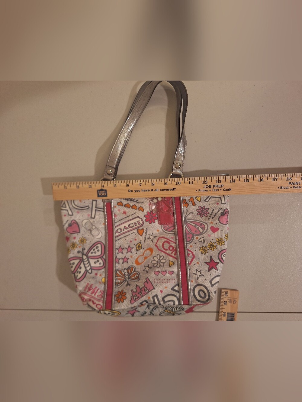 Coach RARE Vintage Poppy Butterfly Graffiti Shoulder Satchel Bag #K1076-F15712 - Picture 14 of 15